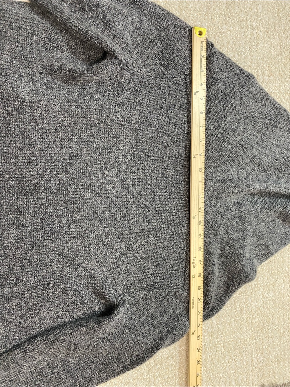Eileen Fisher Hooded Open-Front Cardigan - Charcoal Gray Size S - Picture 15 of 16